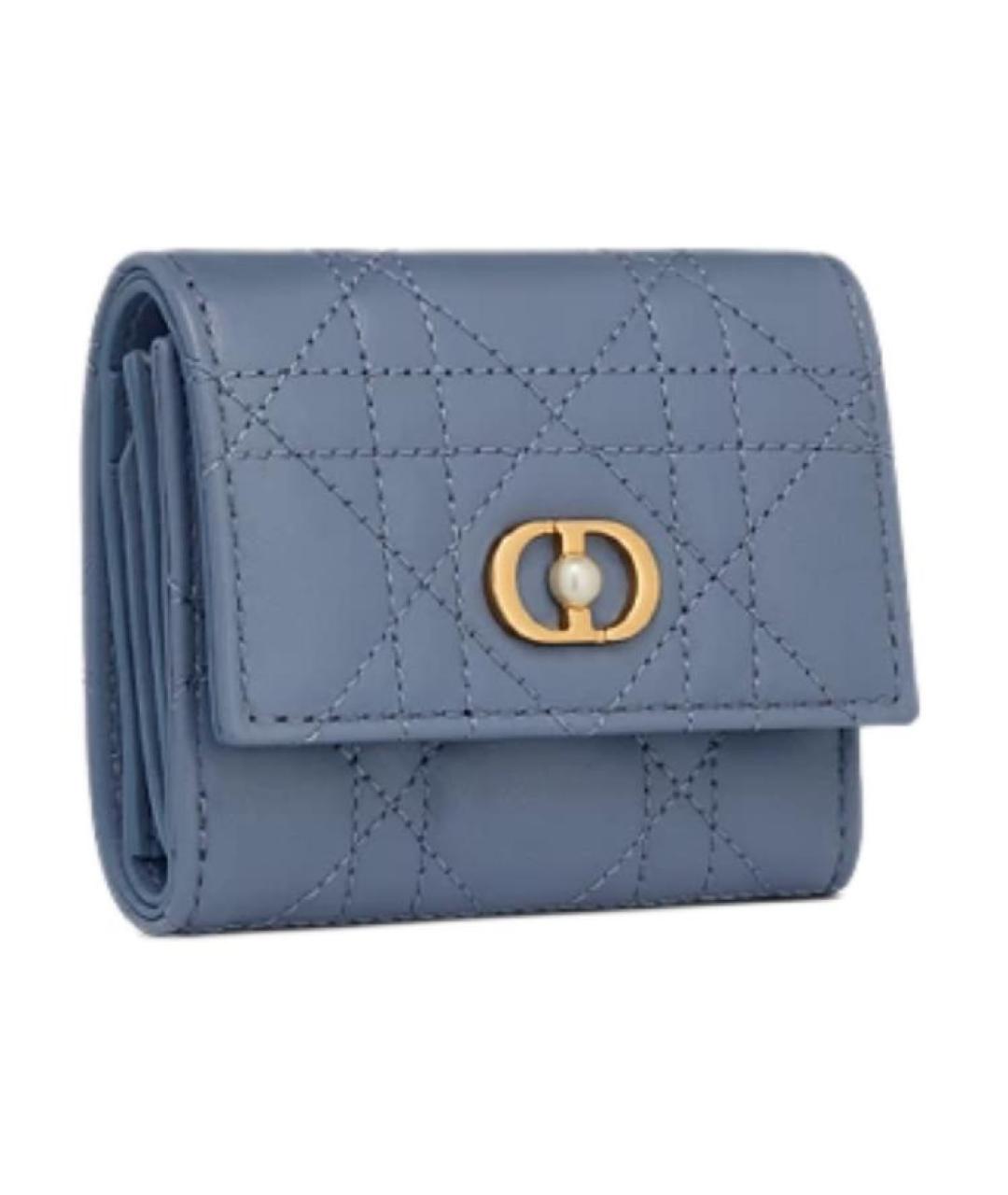 CHRISTIAN DIOR Синий кожаный кошелек, фото 2