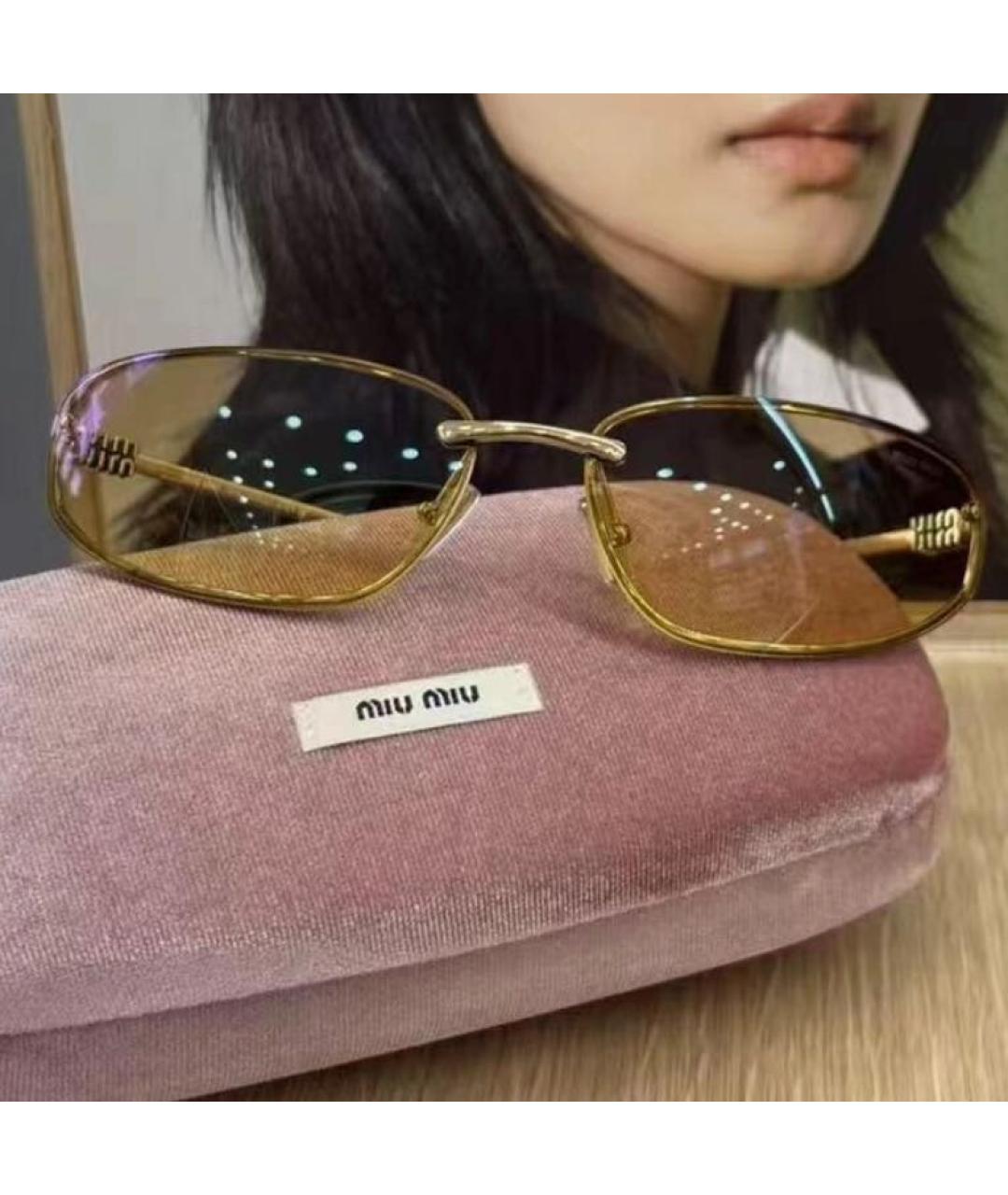 MIU MIU Коричневые солнцезащитные очки, фото 4