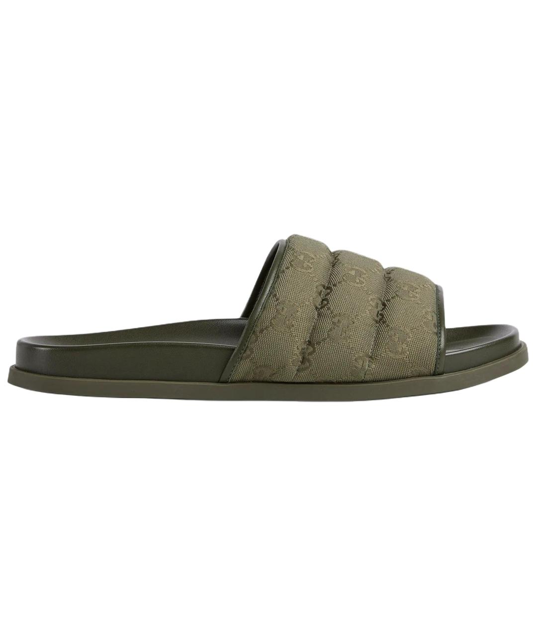GUCCI Зеленые шлепанцы, фото 1