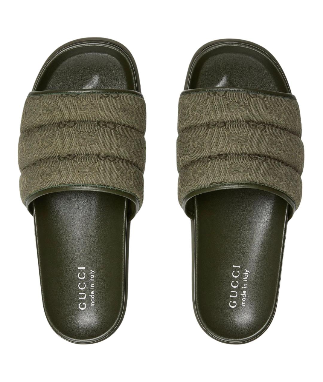 GUCCI Зеленые шлепанцы, фото 4
