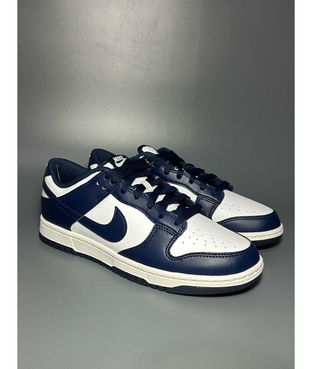 NIKE Темно-синие кожаные низкие кроссовки / кеды, фото 8