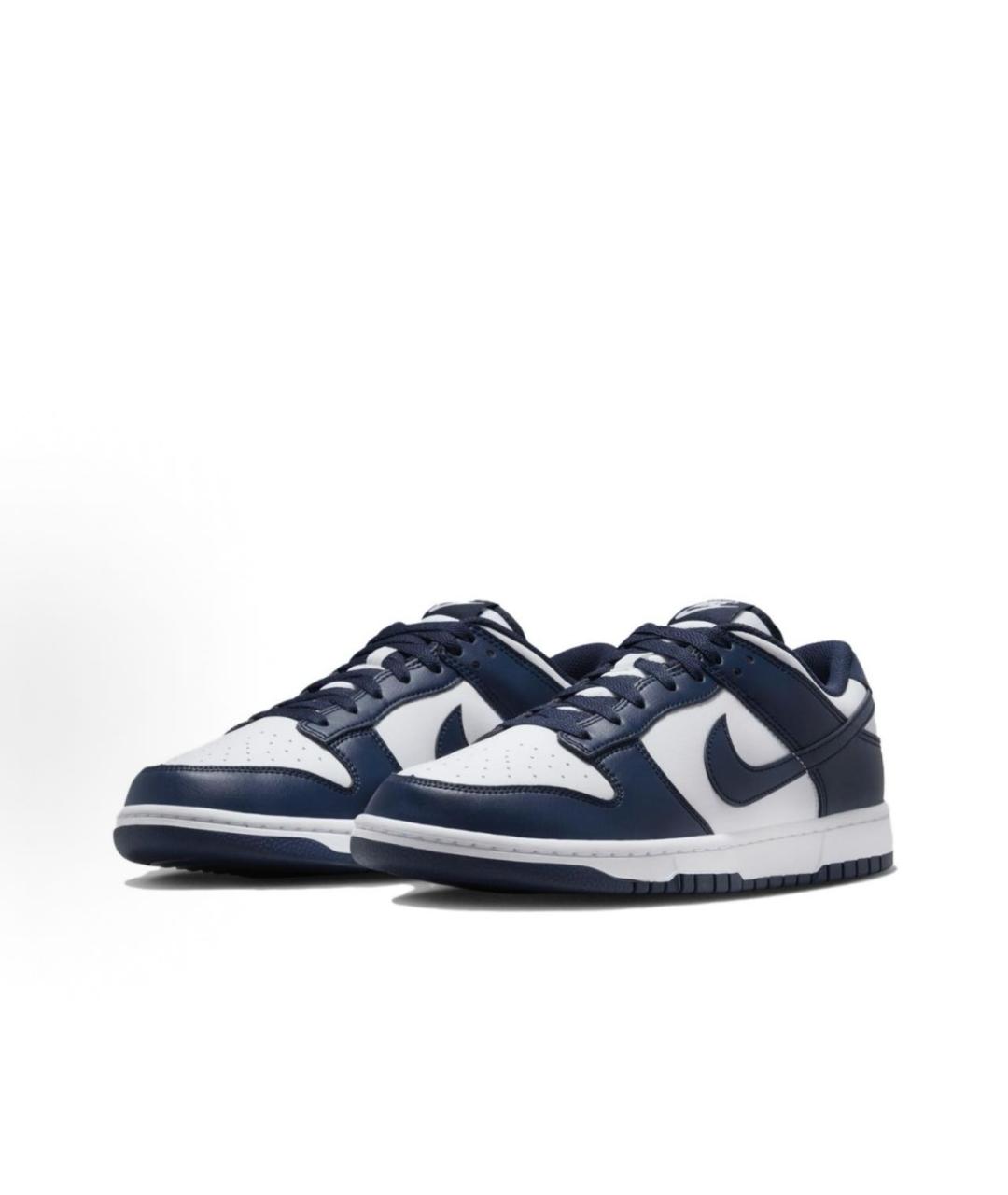 NIKE Темно-синие кожаные низкие кроссовки / кеды, фото 2