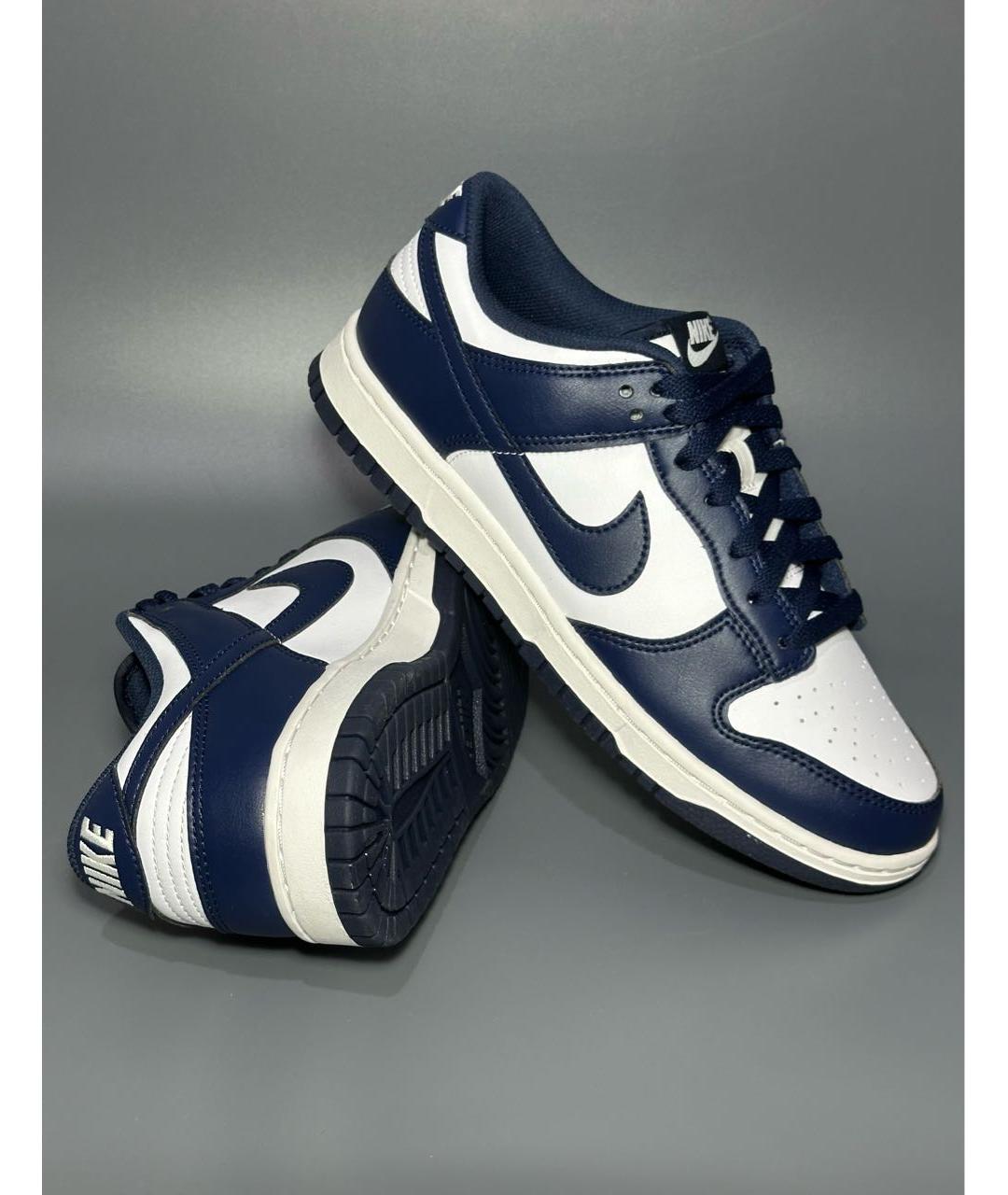 NIKE Темно-синие кожаные низкие кроссовки / кеды, фото 5