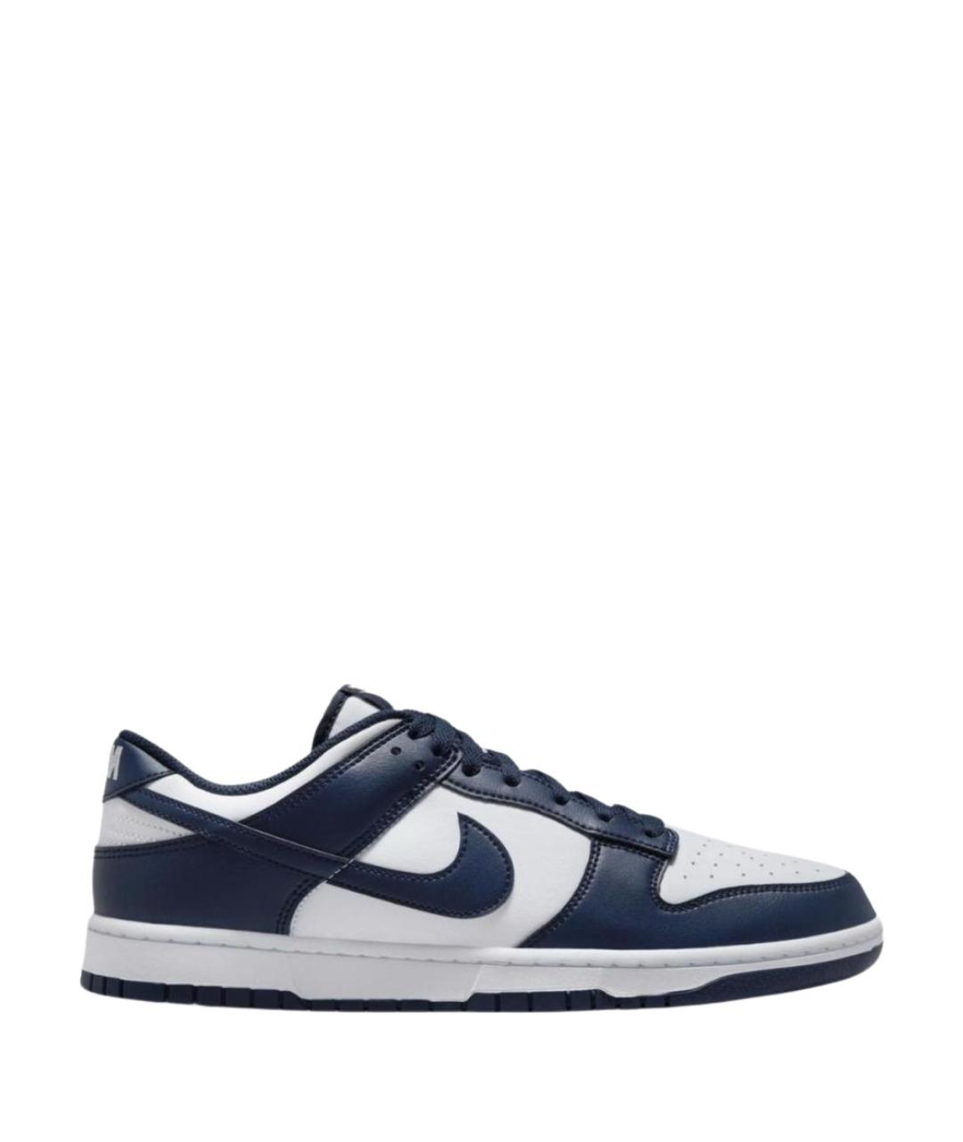 NIKE Темно-синие кожаные низкие кроссовки / кеды, фото 1