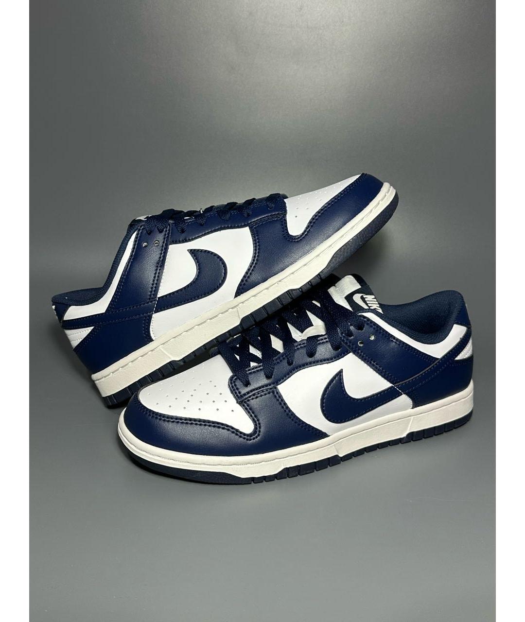 NIKE Темно-синие кожаные низкие кроссовки / кеды, фото 7