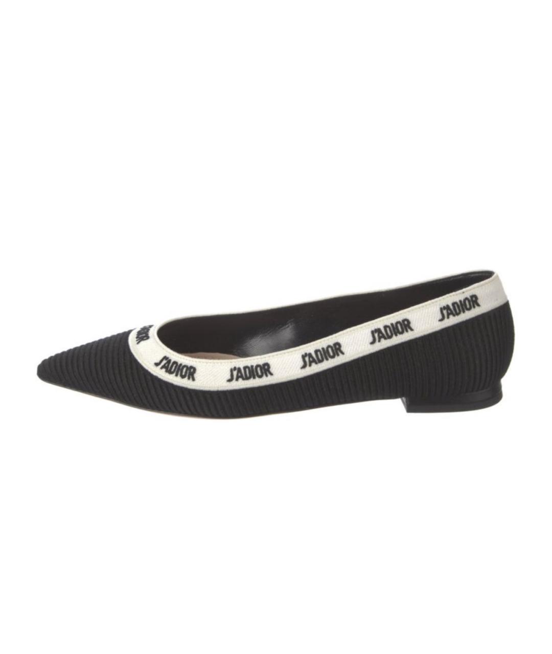 CHRISTIAN DIOR Черные текстильные балетки, фото 5