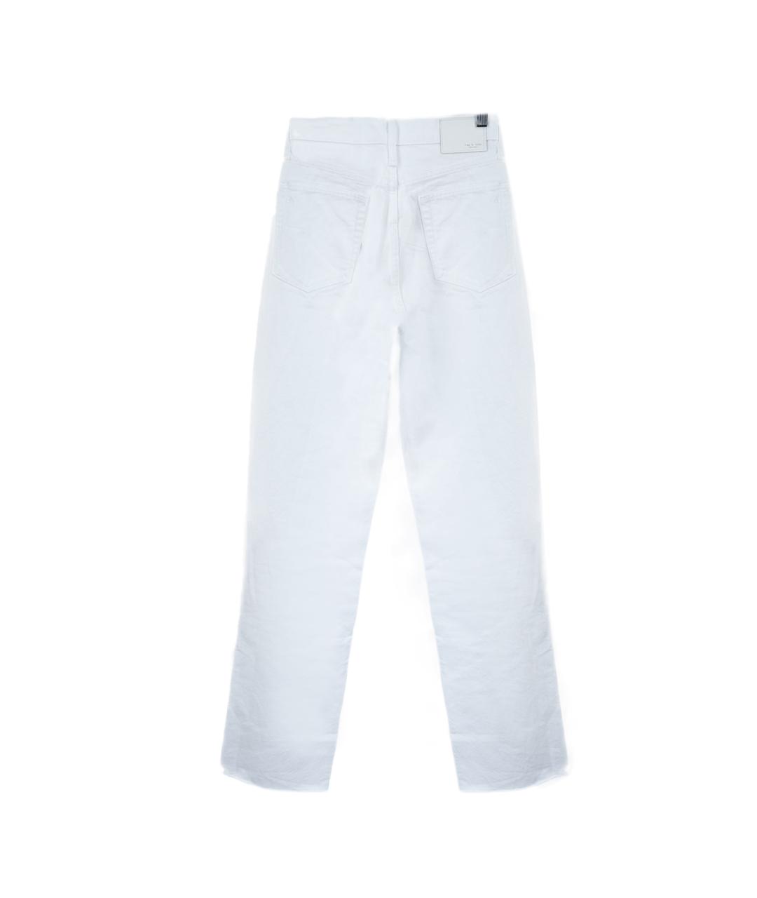RAG & BONE Белые хлопковые прямые джинсы, фото 2