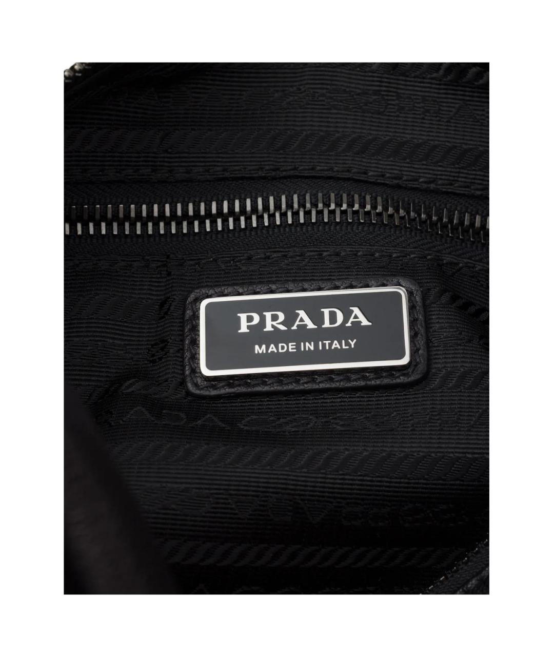 PRADA Черная кожаная сумка на плечо, фото 4