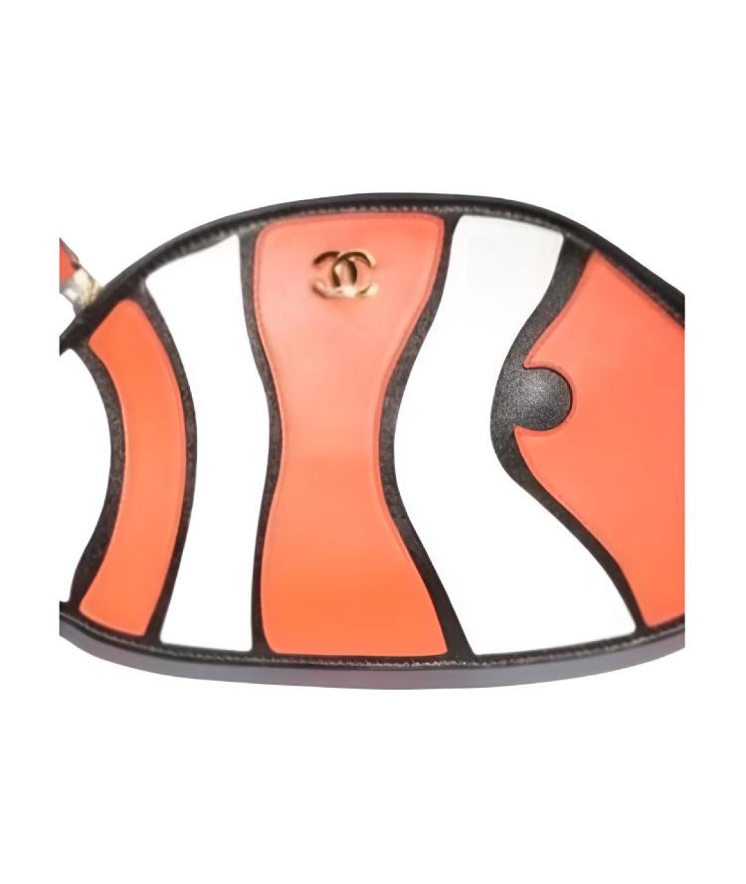 CHANEL Оранжевый кожаный кошелек, фото 3