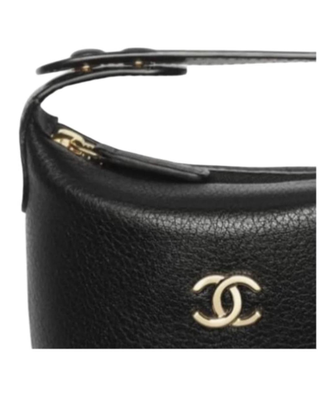 CHANEL Черная кожаная сумка через плечо, фото 2