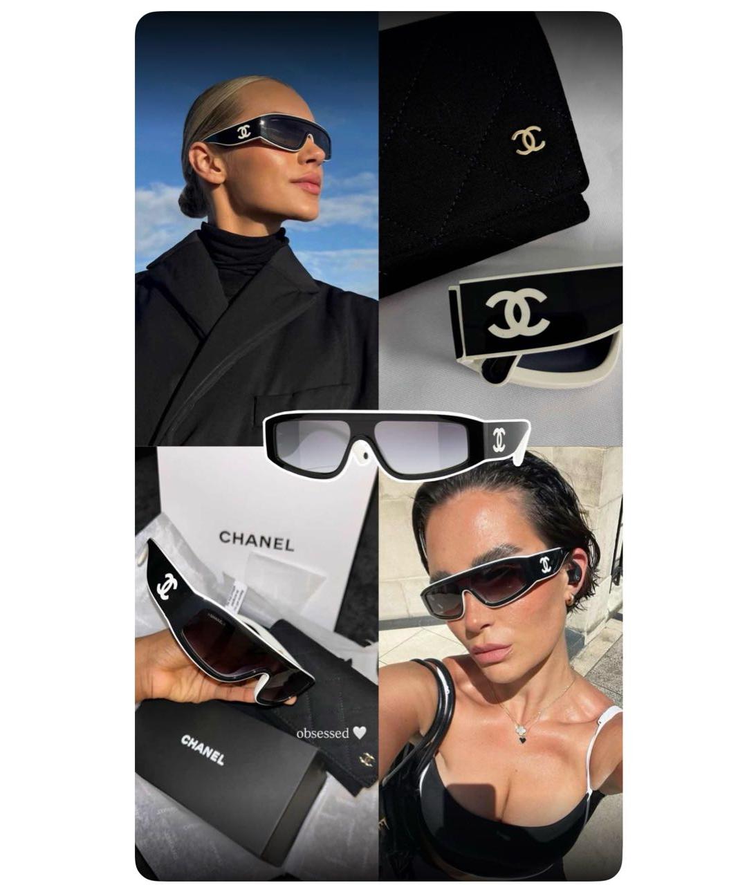 CHANEL Черные пластиковые солнцезащитные очки, фото 7