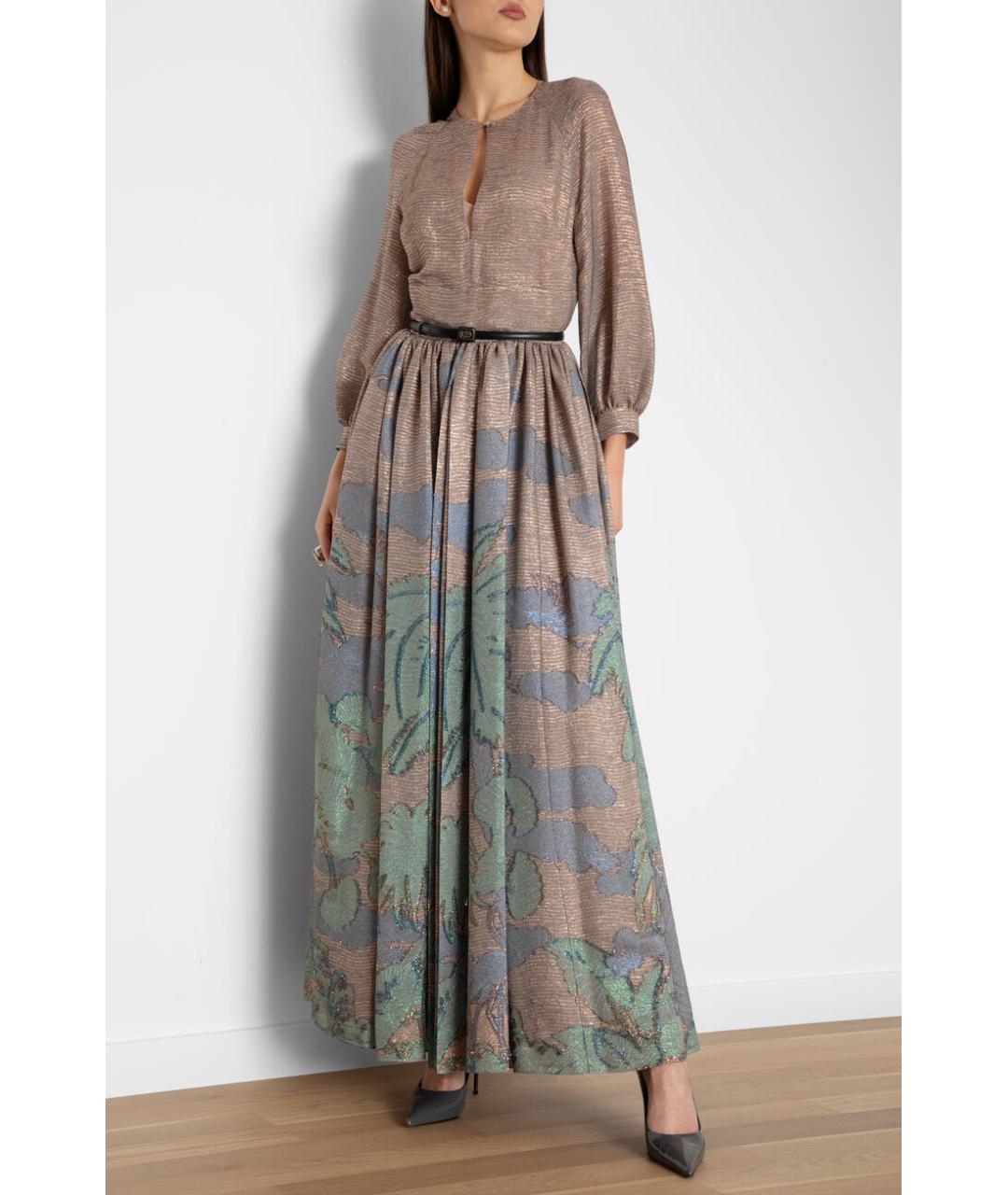 CHRISTIAN DIOR Мульти шелковое коктейльное платье, фото 3