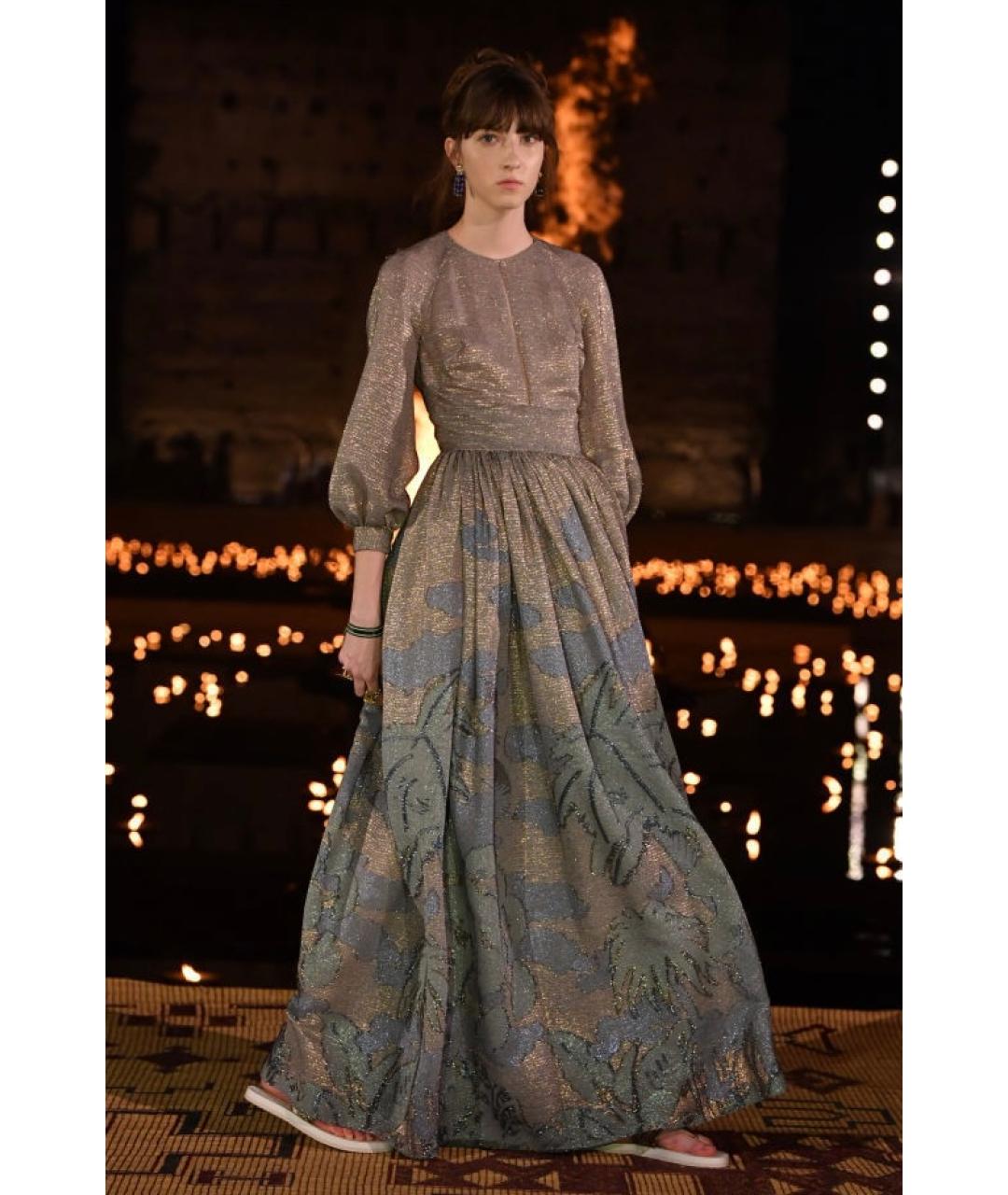 CHRISTIAN DIOR Мульти шелковое коктейльное платье, фото 5