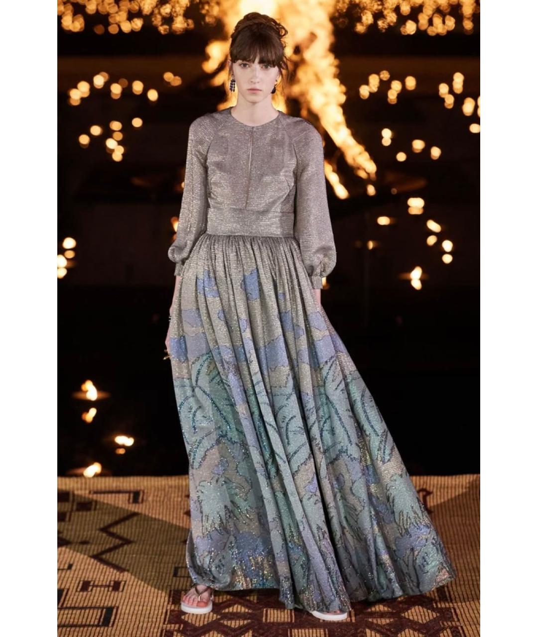CHRISTIAN DIOR Мульти шелковое коктейльное платье, фото 6