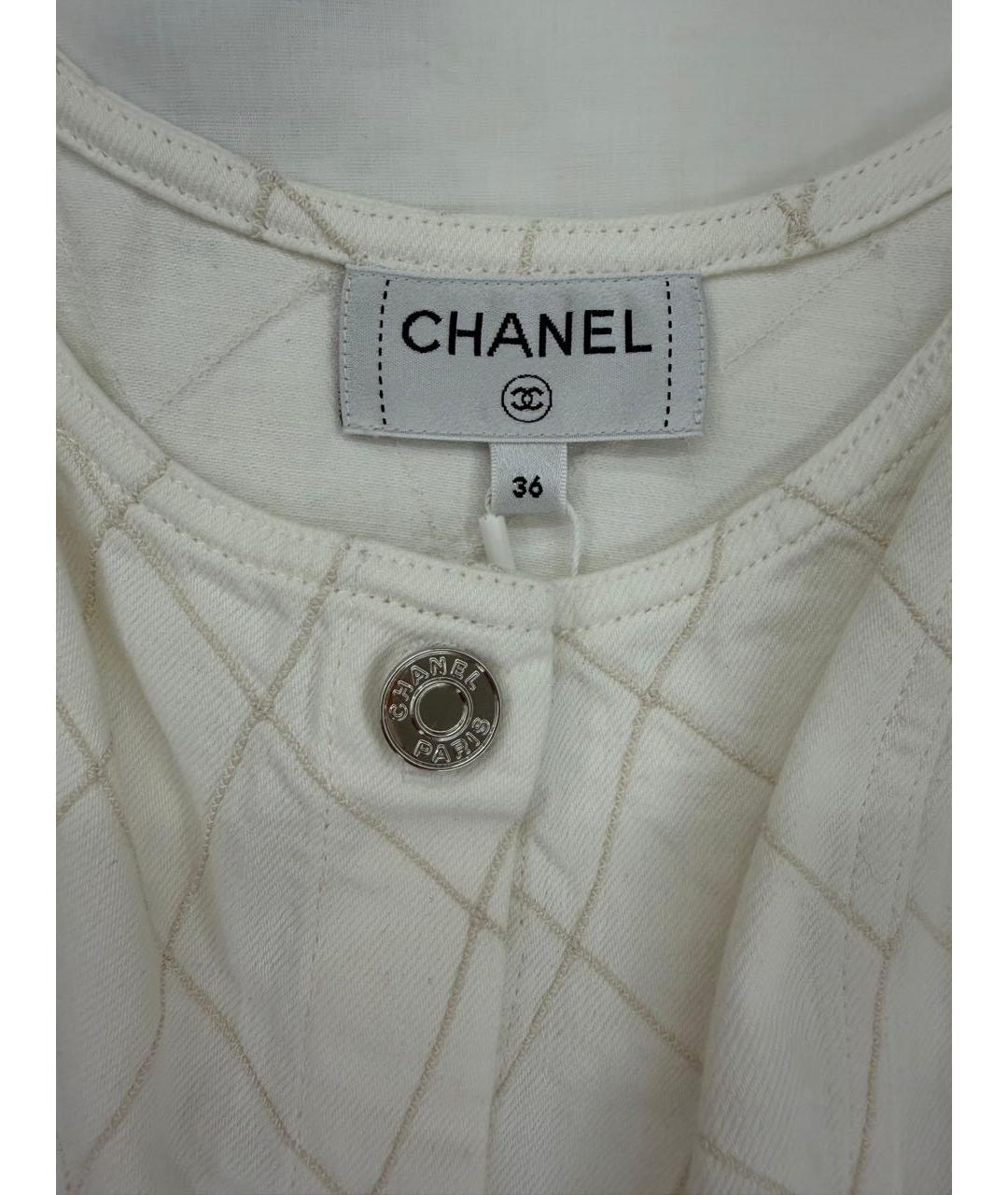 CHANEL Белый деним сарафан, фото 3