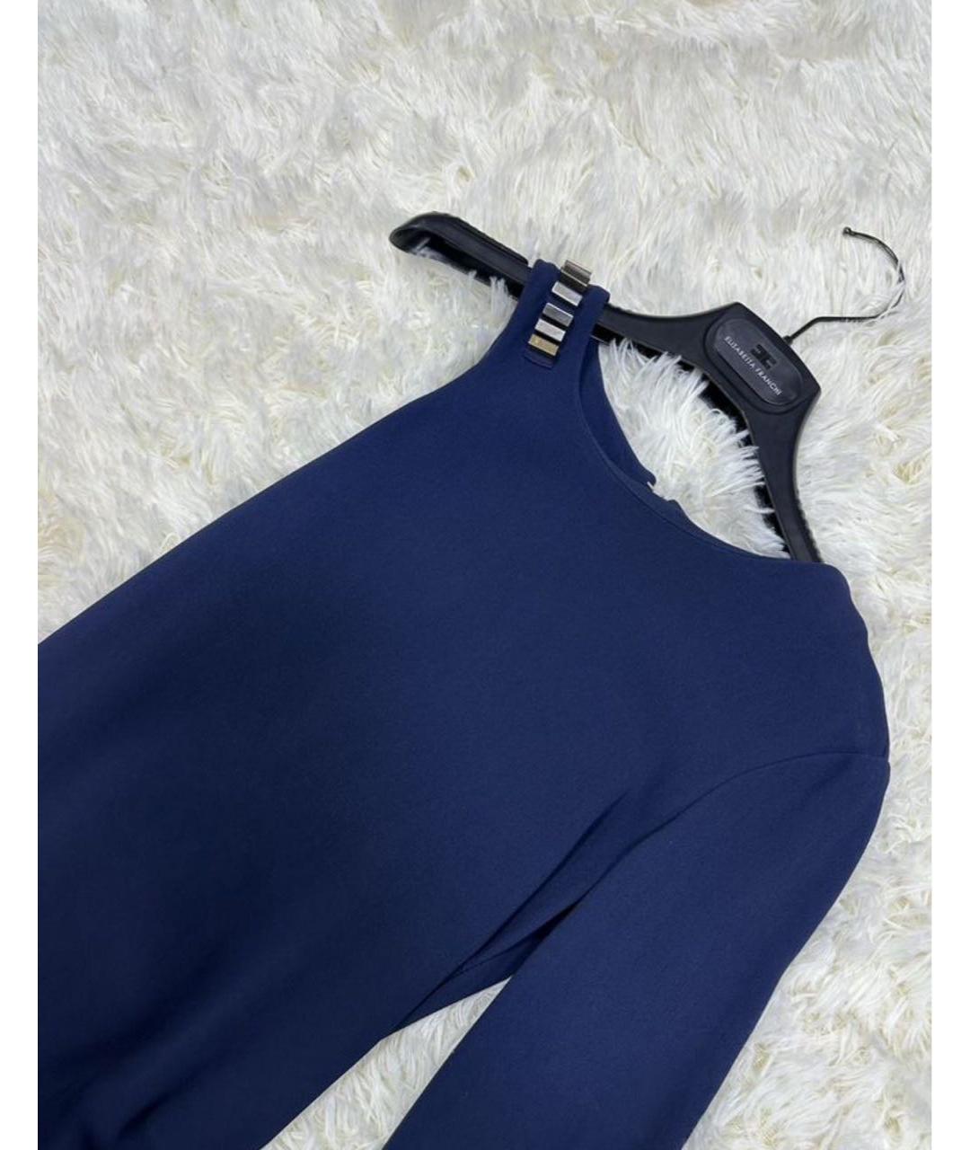 ELISABETTA FRANCHI Темно-синее коктейльное платье, фото 3