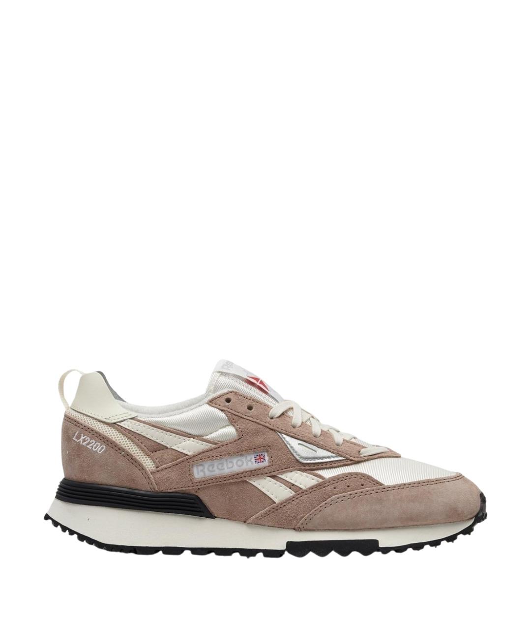 REEBOK Бежевые замшевые низкие кроссовки / кеды, фото 1