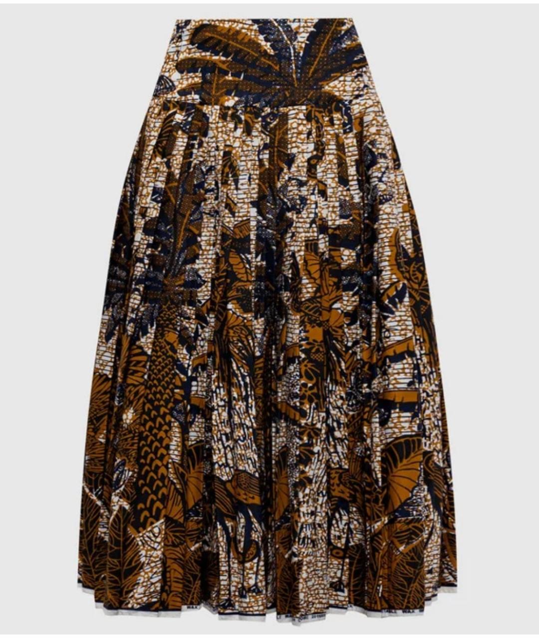 CHRISTIAN DIOR Мульти хлопковая юбка миди, фото 4