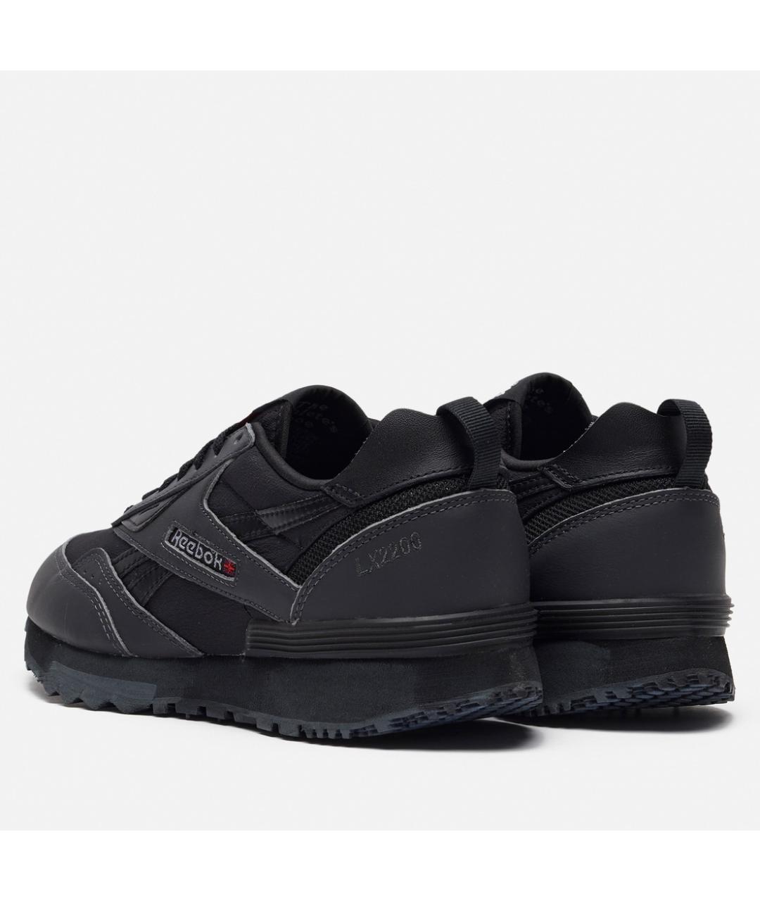 REEBOK Черные кожаные низкие кроссовки / кеды, фото 4