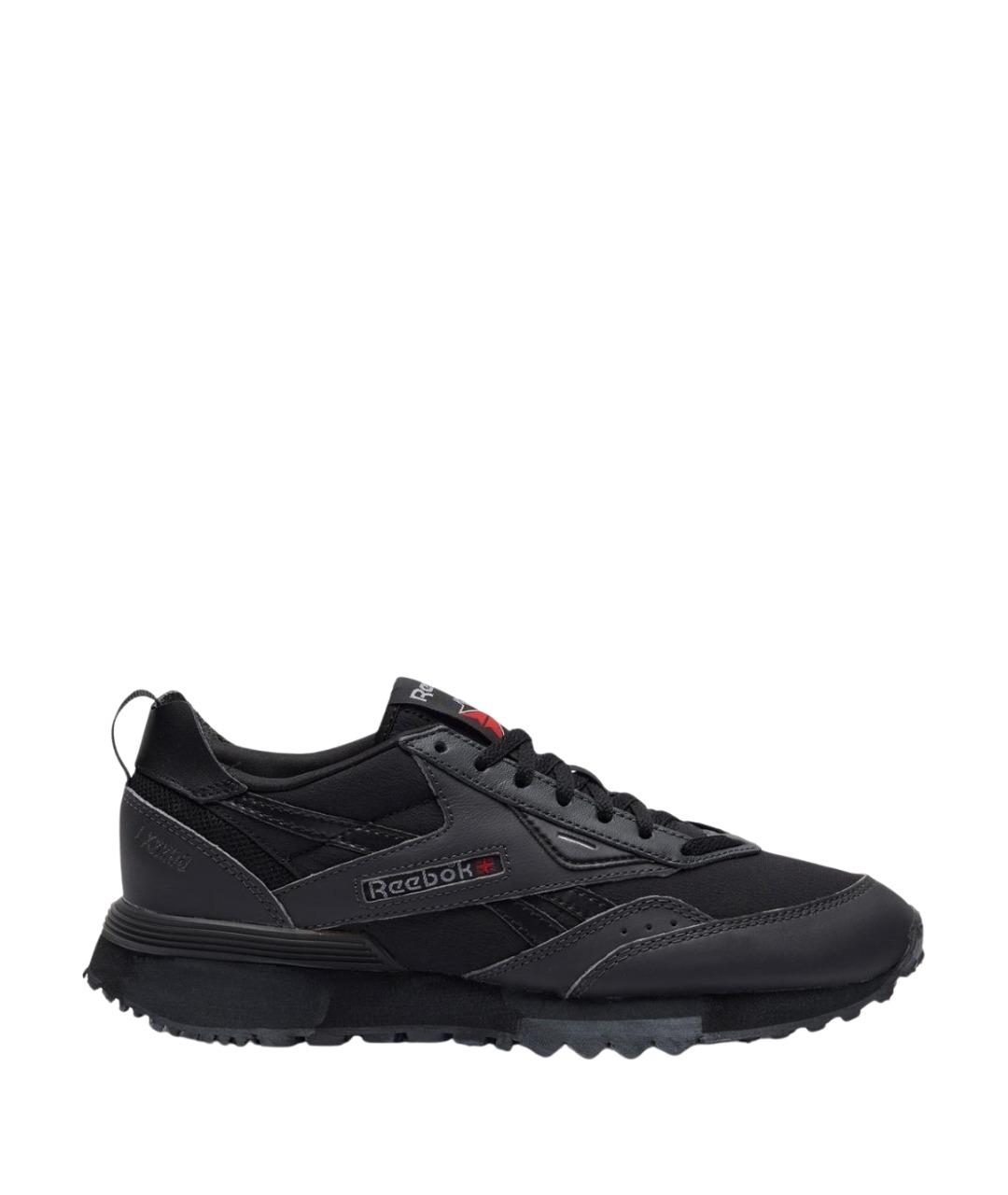 REEBOK Черные кожаные низкие кроссовки / кеды, фото 1