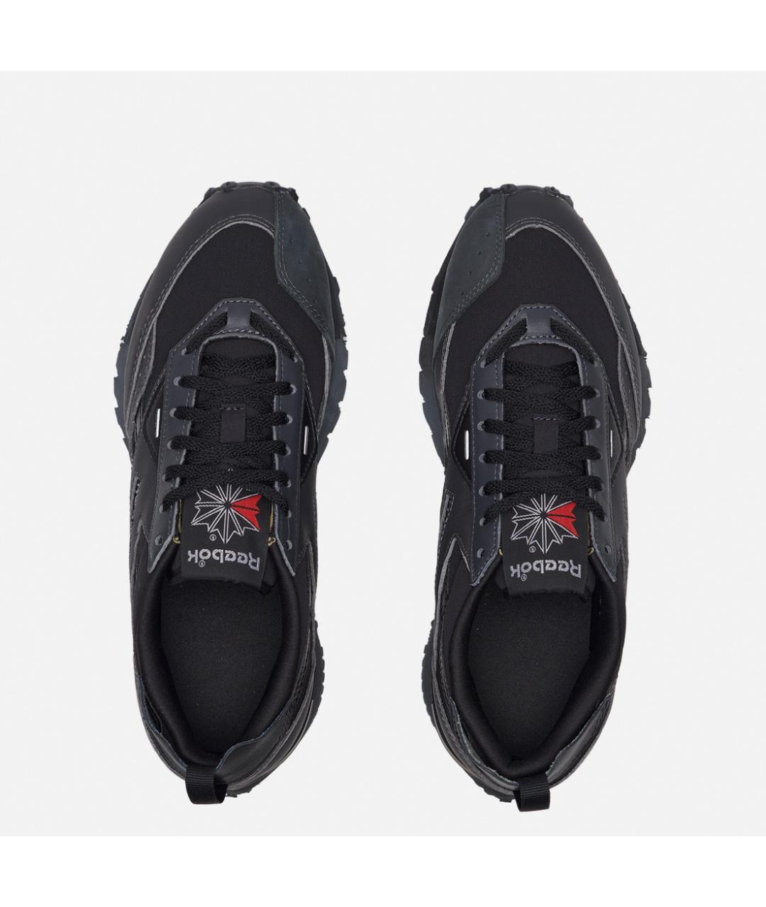REEBOK Черные кожаные низкие кроссовки / кеды, фото 3