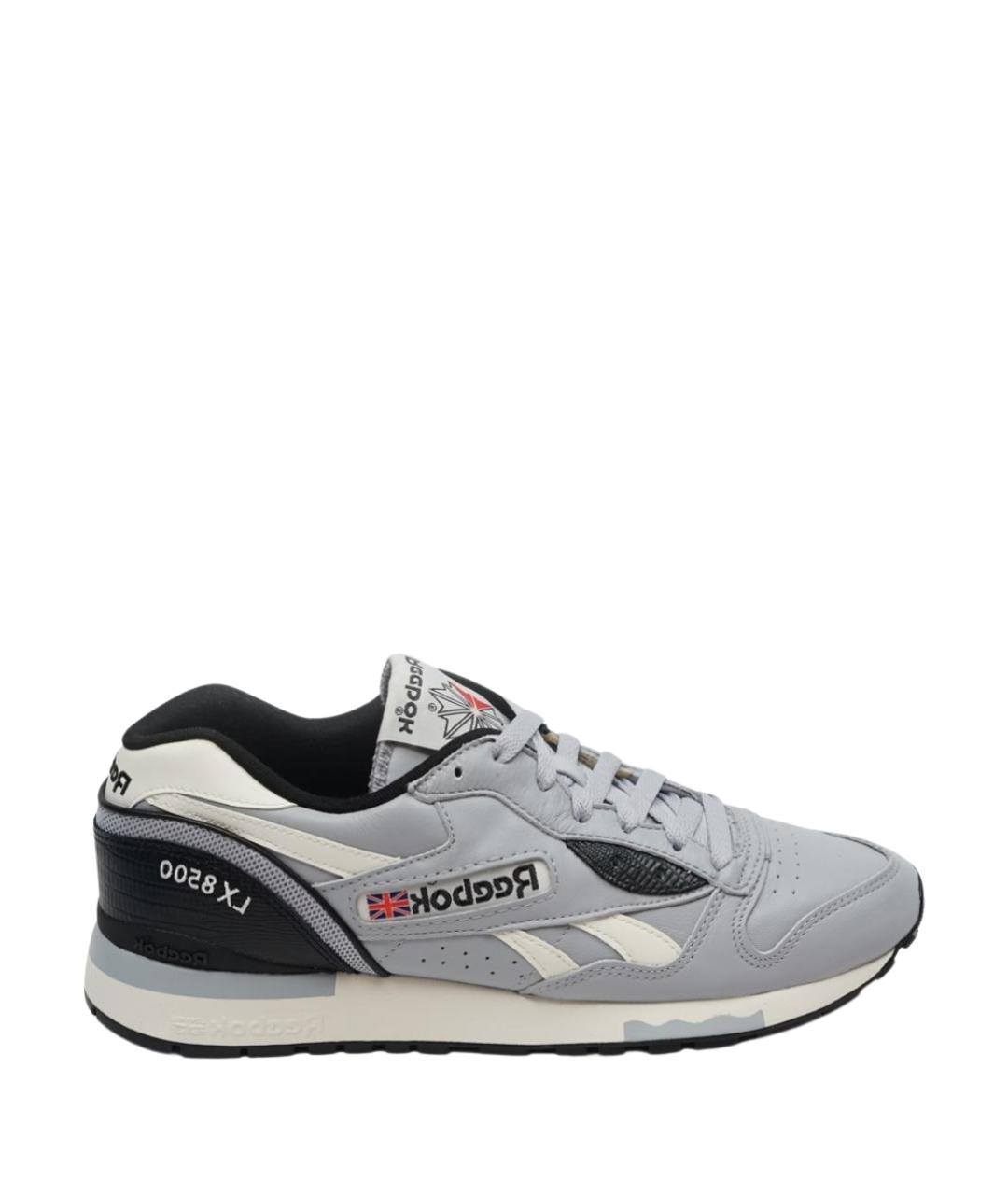REEBOK Серые кожаные низкие кроссовки / кеды, фото 1