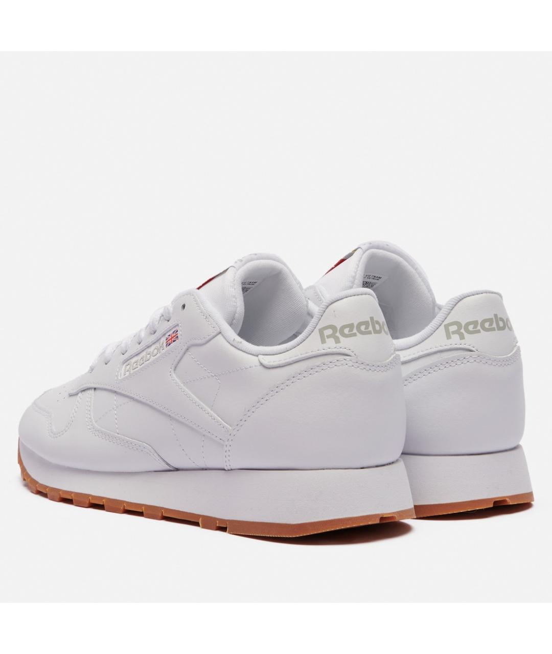 REEBOK Белые кожаные низкие кроссовки / кеды, фото 4