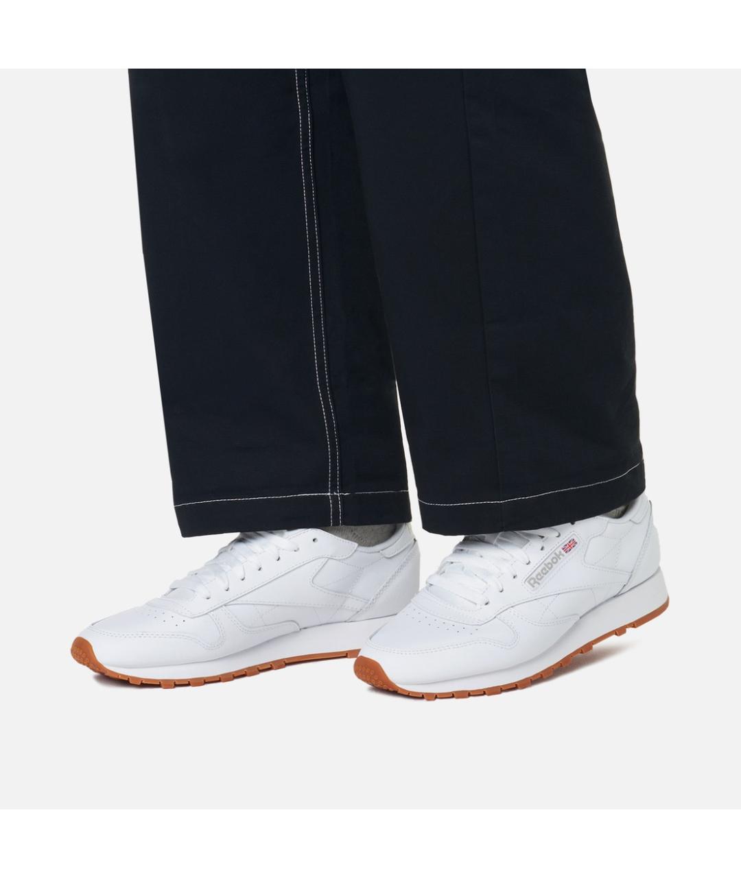 REEBOK Белые кожаные низкие кроссовки / кеды, фото 7