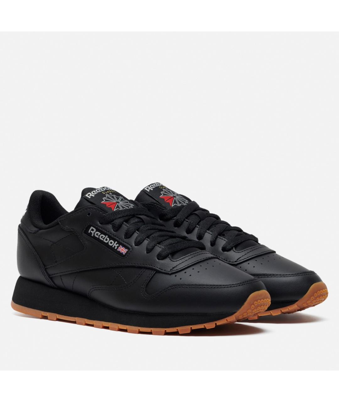REEBOK Черные кожаные низкие кроссовки / кеды, фото 2