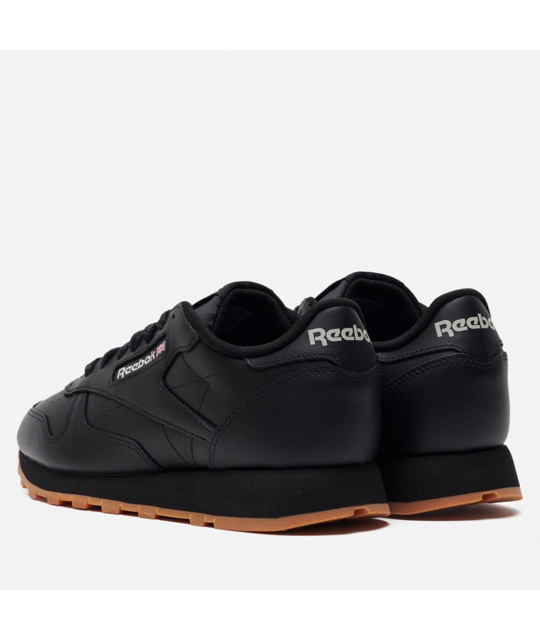 REEBOK Черные кожаные низкие кроссовки / кеды, фото 4