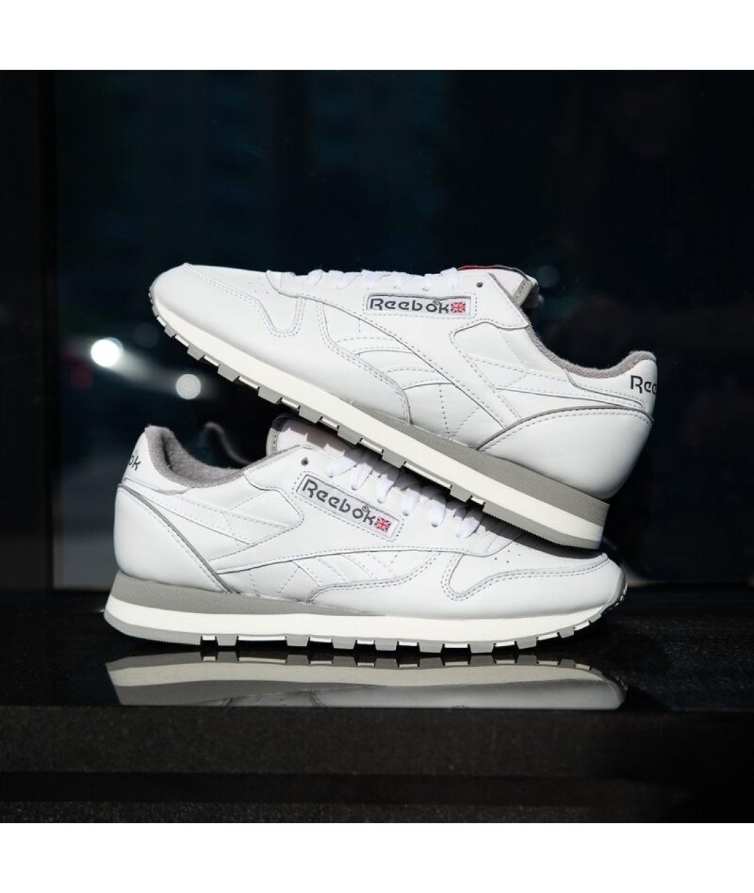 REEBOK Белые кожаные низкие кроссовки / кеды, фото 7