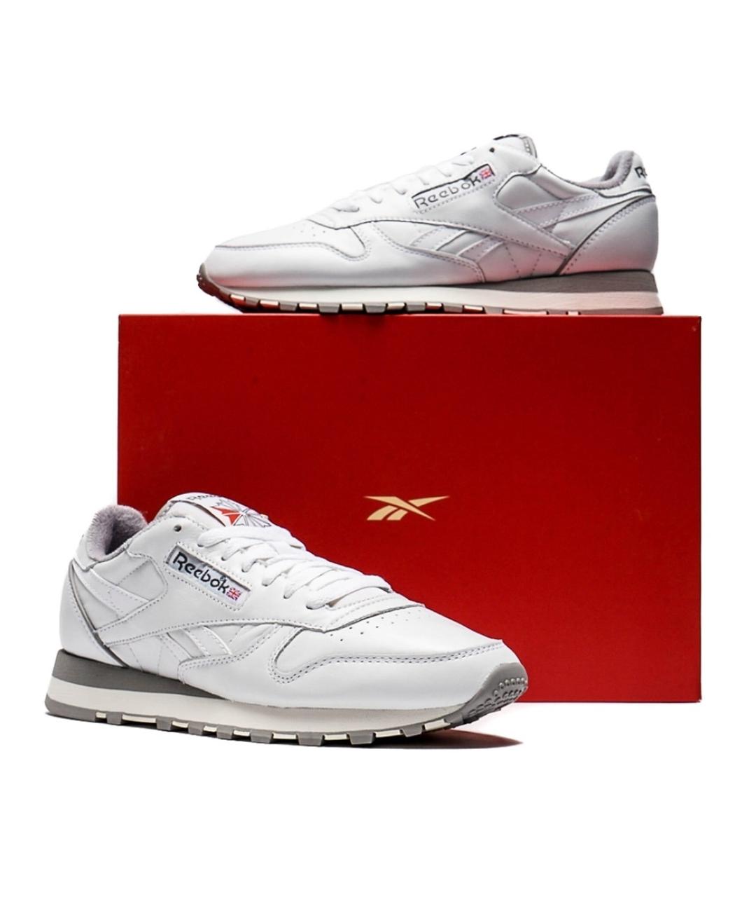 REEBOK Белые кожаные низкие кроссовки / кеды, фото 2