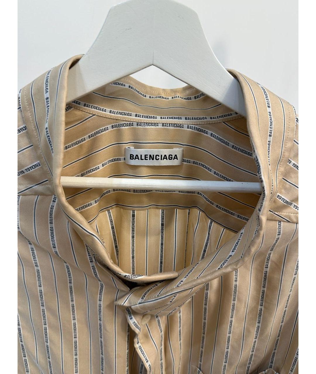 BALENCIAGA Бежевая шелковая рубашка, фото 2