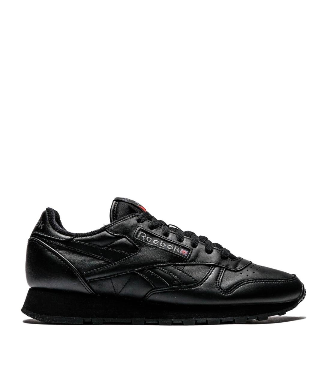 REEBOK Черные кожаные низкие кроссовки / кеды, фото 5