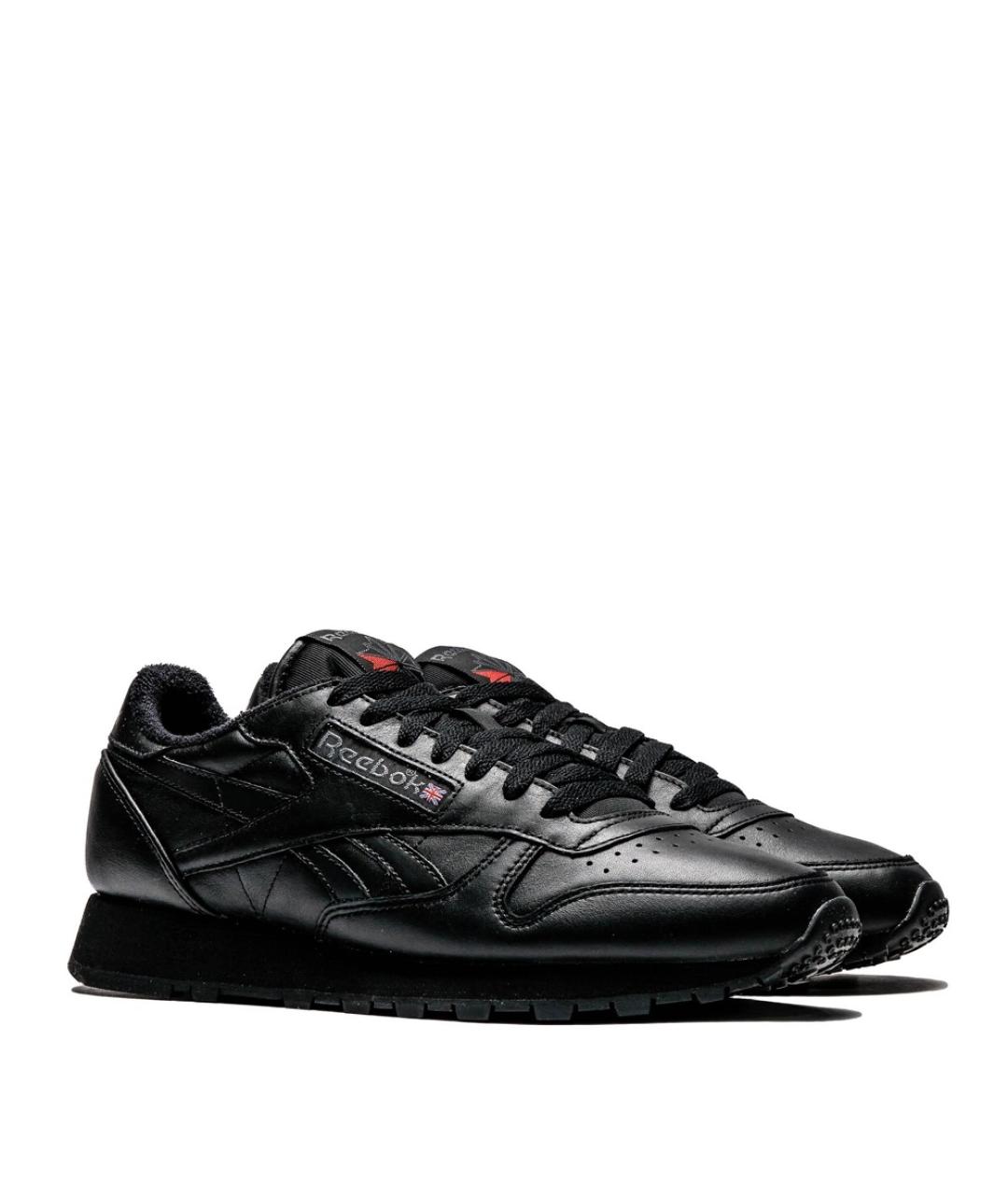 REEBOK Черные кожаные низкие кроссовки / кеды, фото 3