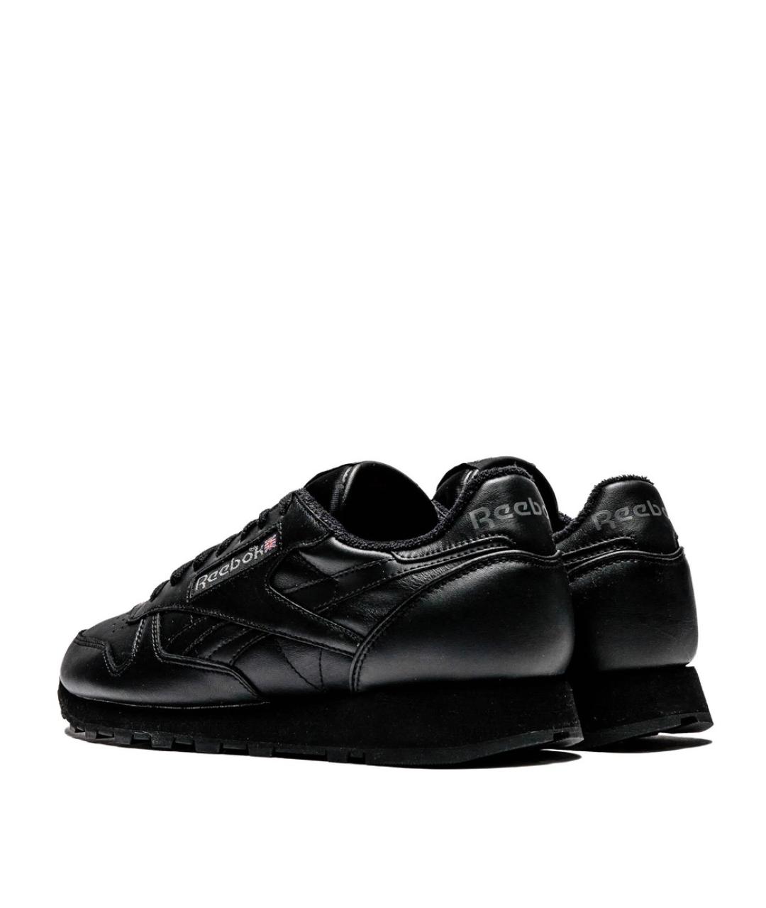 REEBOK Черные кожаные низкие кроссовки / кеды, фото 4