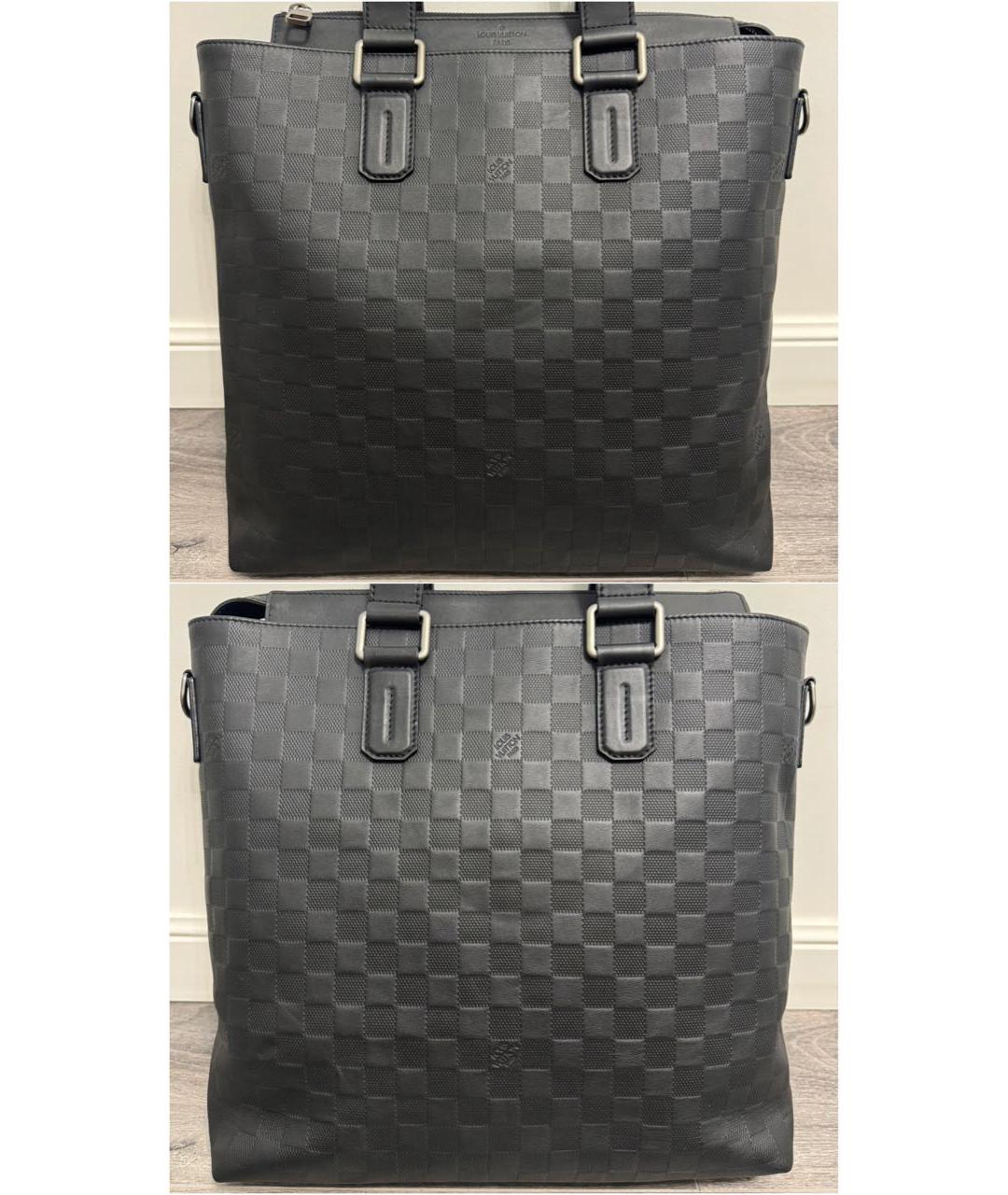 LOUIS VUITTON Черный кожаный портфель, фото 2