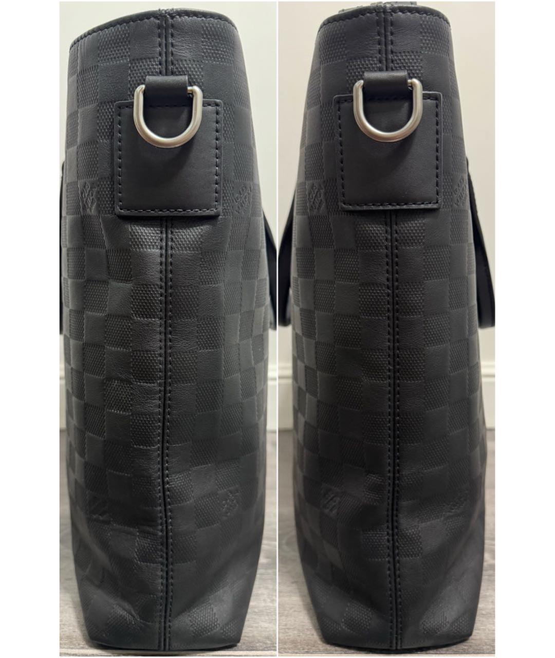 LOUIS VUITTON Черный кожаный портфель, фото 3