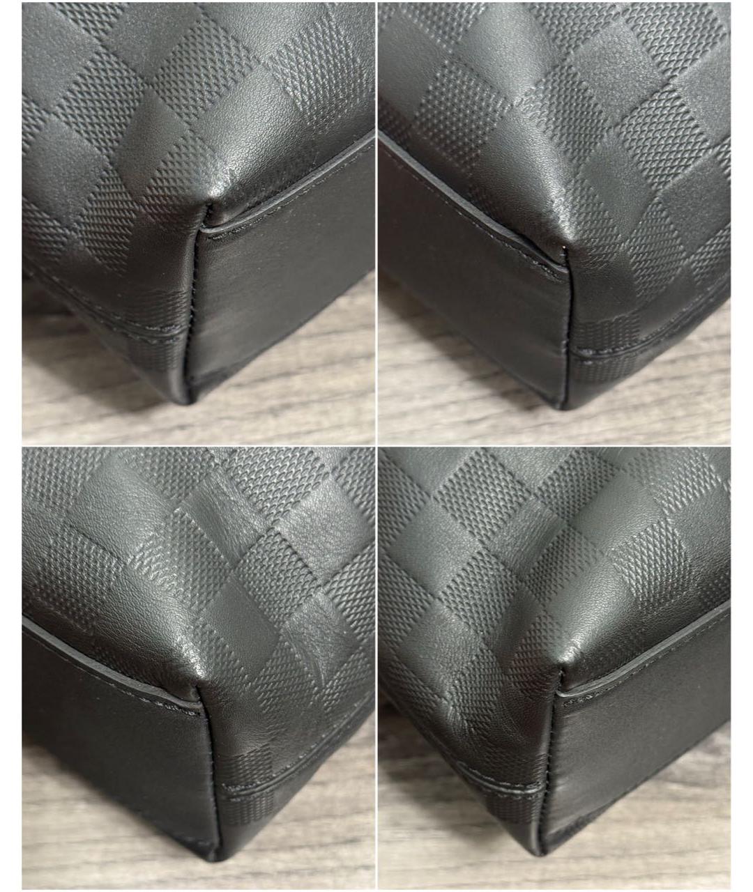 LOUIS VUITTON Черный кожаный портфель, фото 5