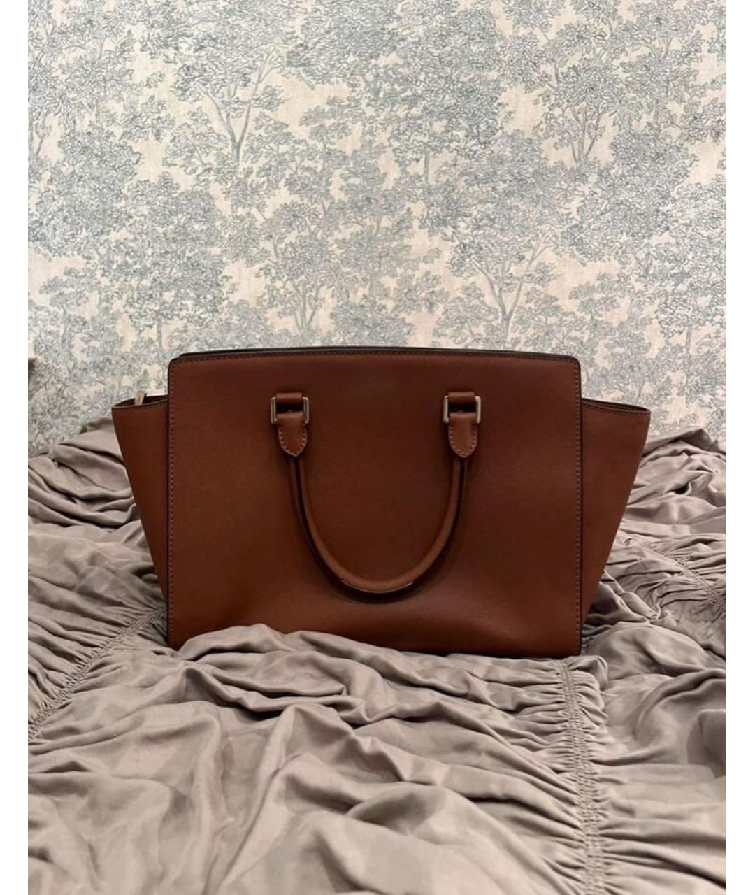 MICHAEL KORS Коричневая кожаная сумка тоут, фото 2