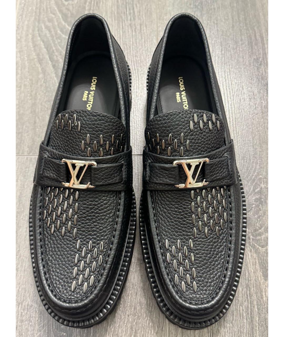 LOUIS VUITTON Черные кожаные лоферы, фото 2