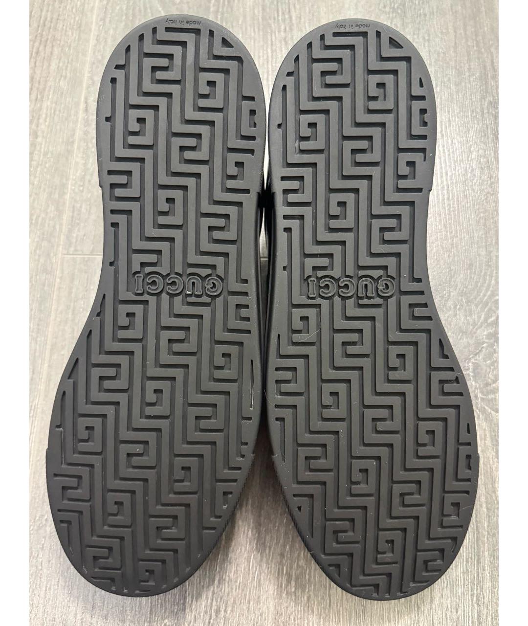 GUCCI Черные низкие кроссовки / кеды из лакированной кожи, фото 6