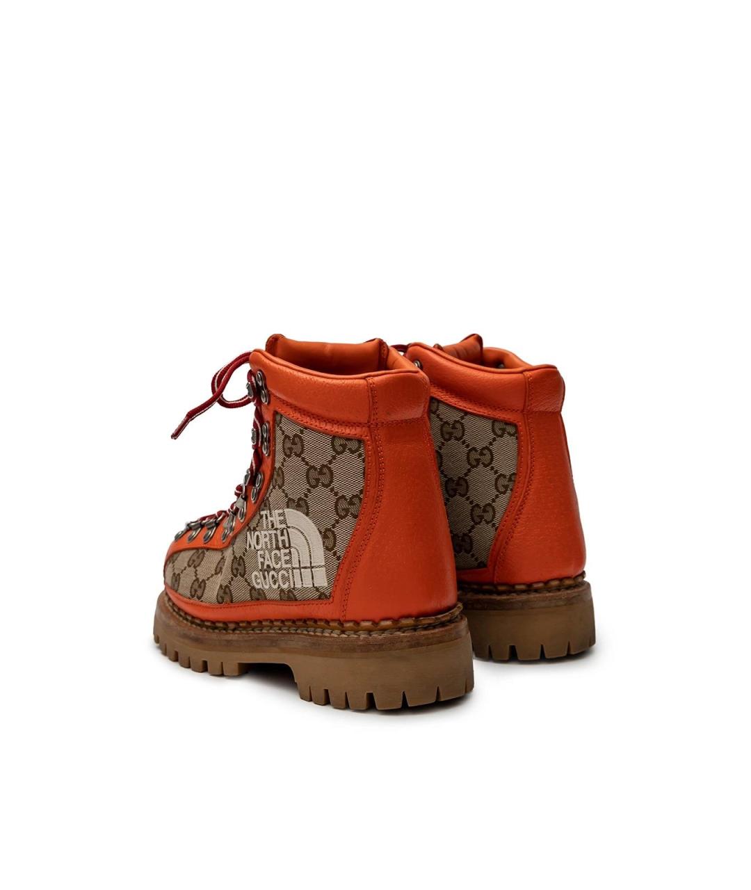 GUCCI Оранжевые текстильные ботинки, фото 3