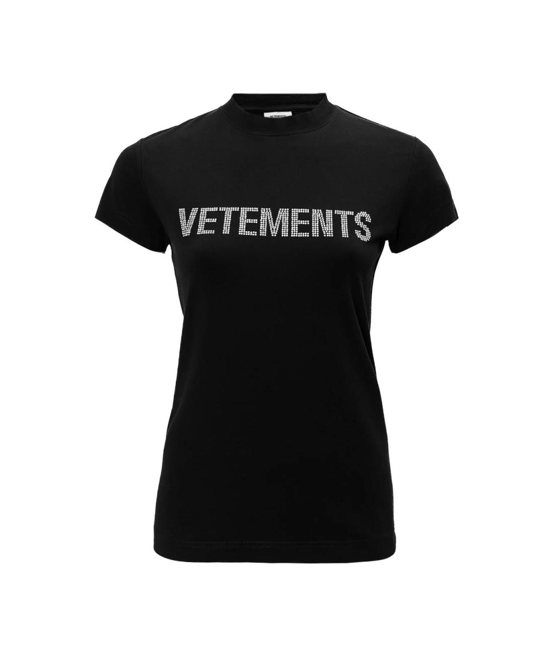 VETEMENTS Черная хлопковая футболка, фото 4