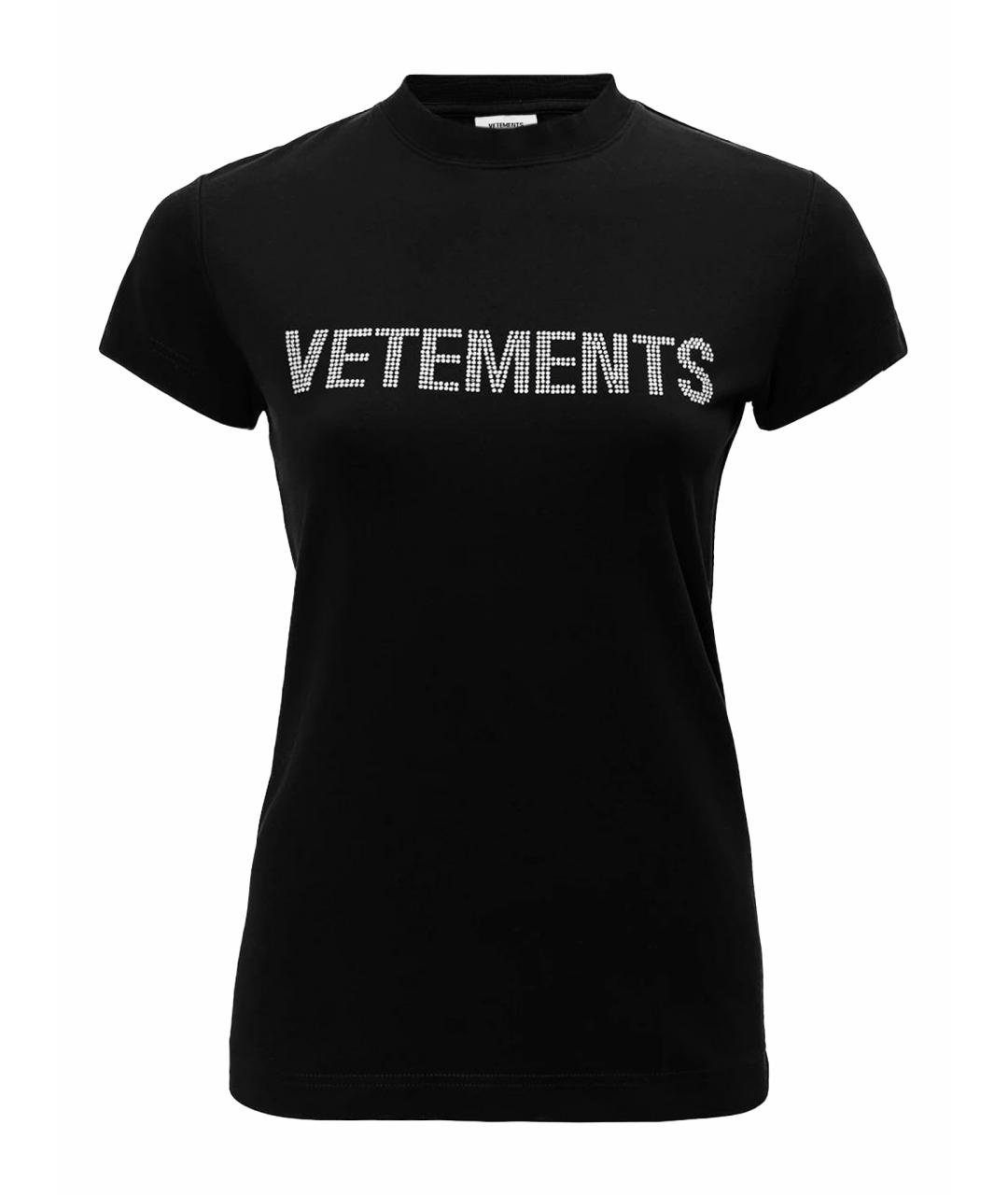 VETEMENTS Черная хлопковая футболка, фото 1