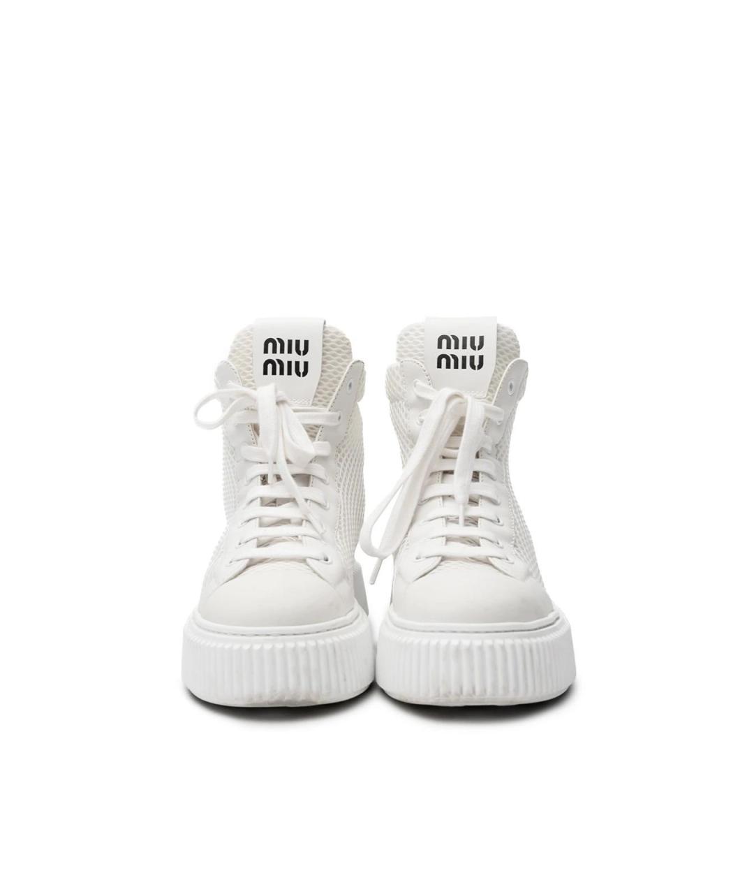 MIU MIU Белые кожаные кеды, фото 4