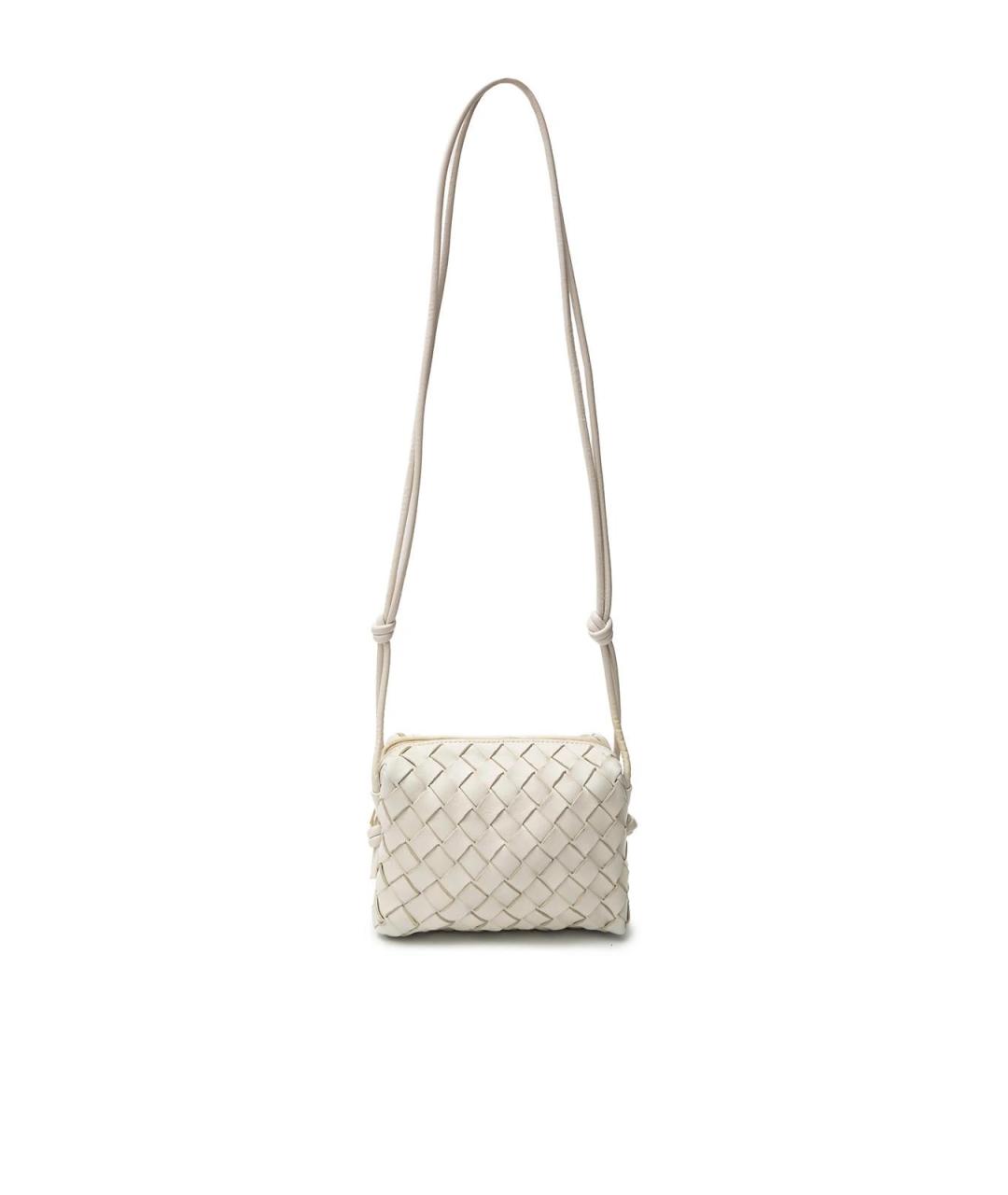 BOTTEGA VENETA Белая кожаная сумка тоут, фото 4