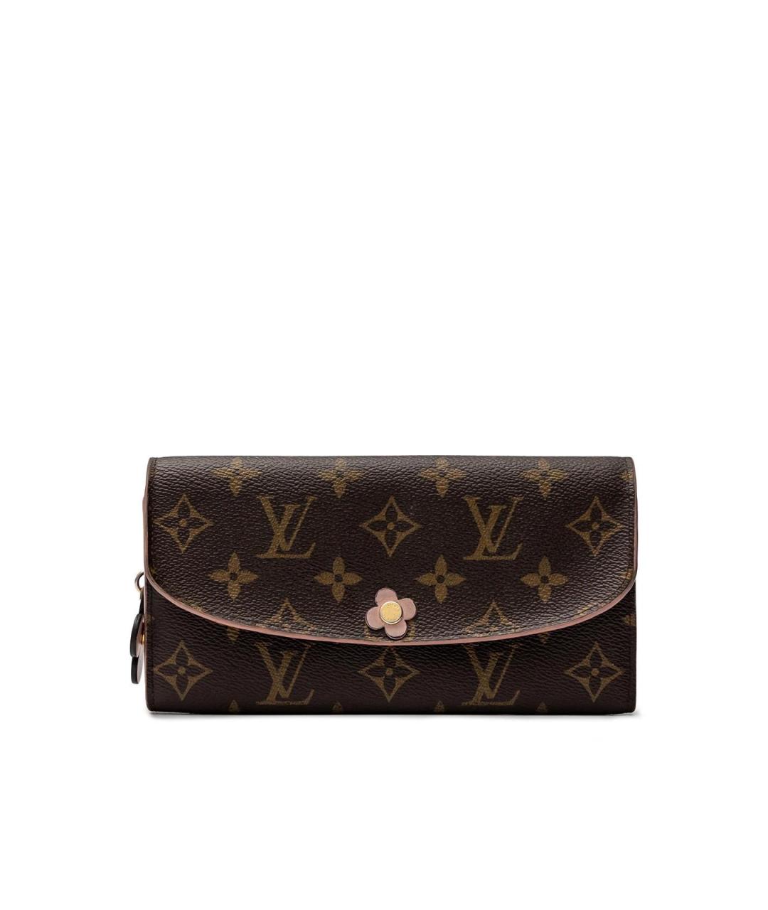 LOUIS VUITTON Коричневый кожаный кошелек, фото 1