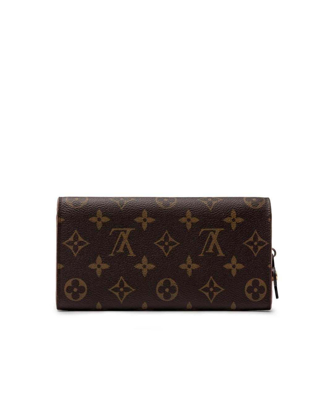 LOUIS VUITTON Коричневый кожаный кошелек, фото 3