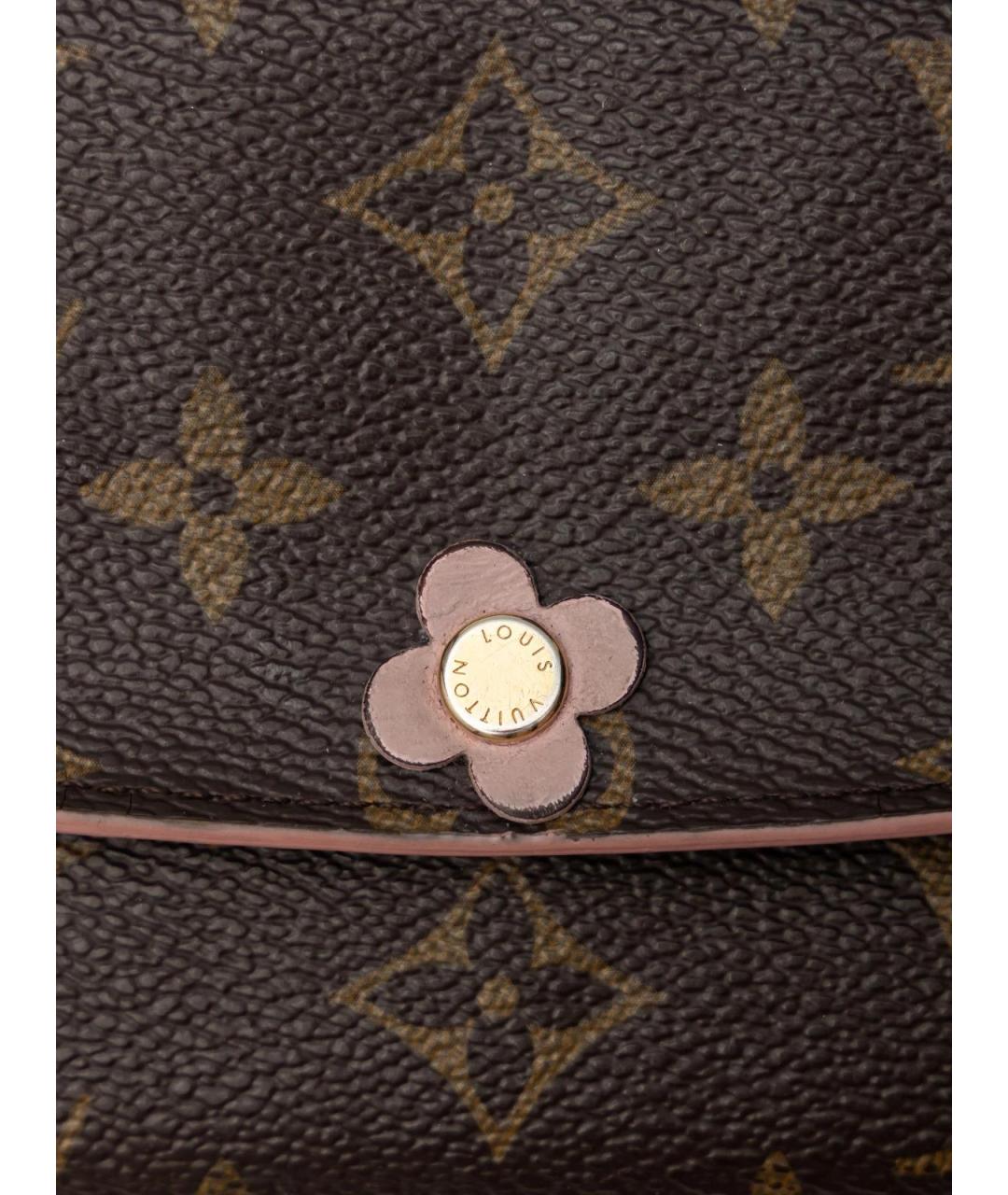 LOUIS VUITTON Коричневый кожаный кошелек, фото 4